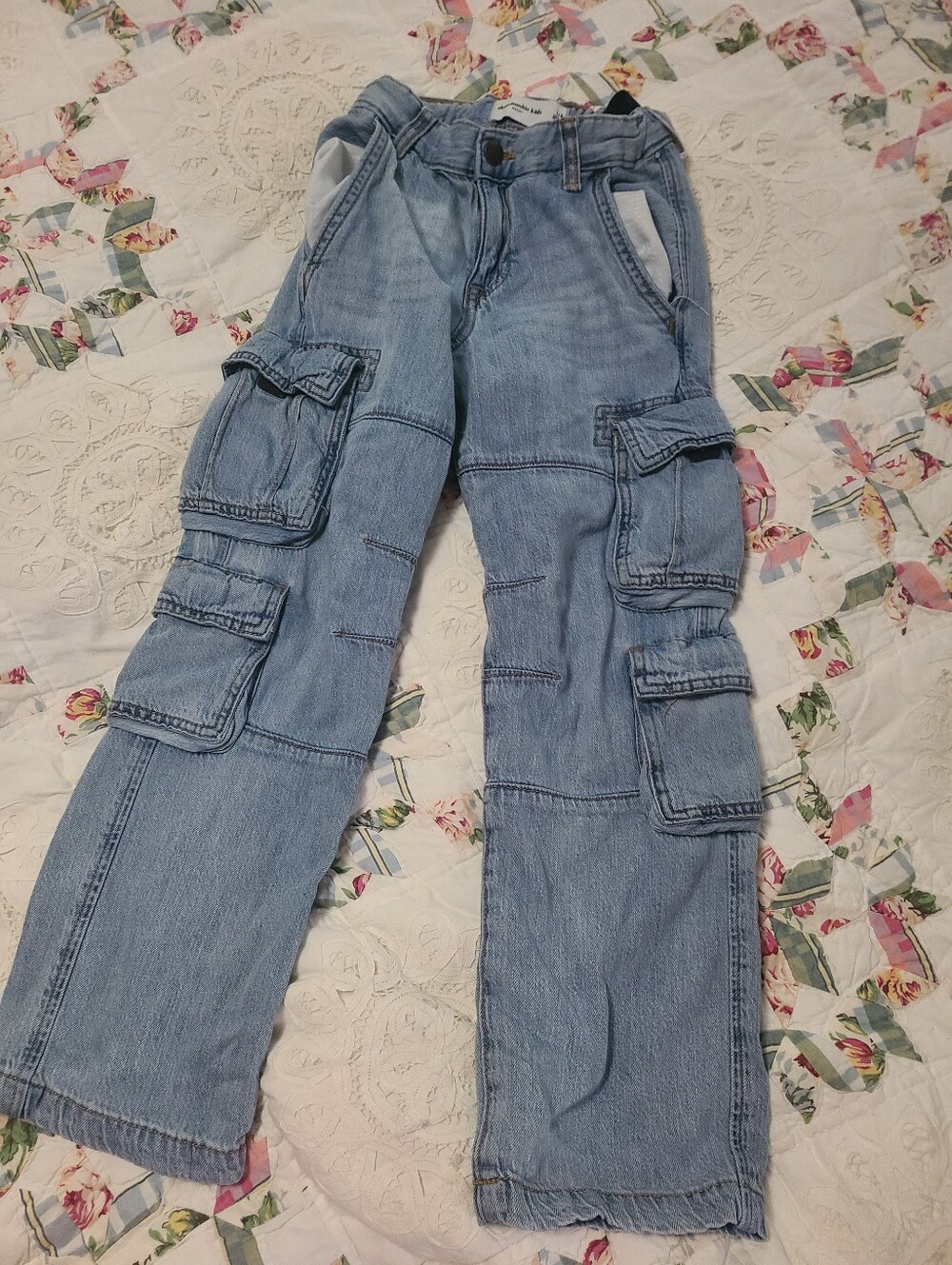 abercrombie kids Light Blue Cargo Jeans Baggy Kids.